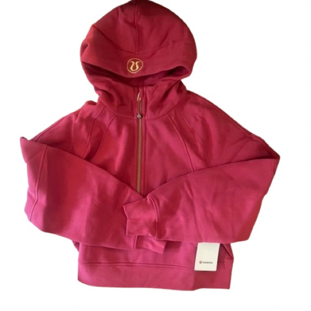 NWT Lululemon Scuba Oversized Half-Zip Hoodie Gold Zip Vintage Rose M/L - Picture 7 of 9